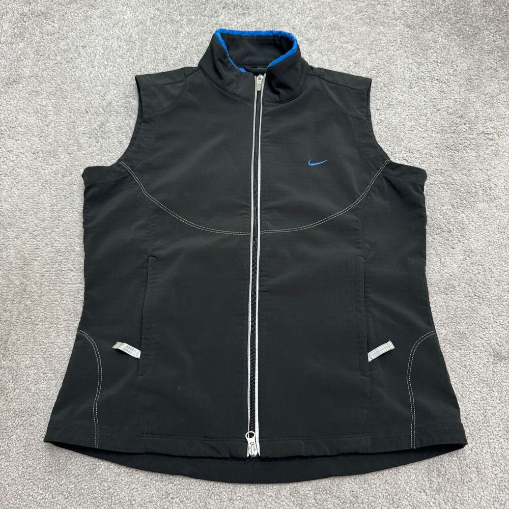 Nike Sphere Pro Running Vest Womens Medium Black Thermal Zip Reflective Active